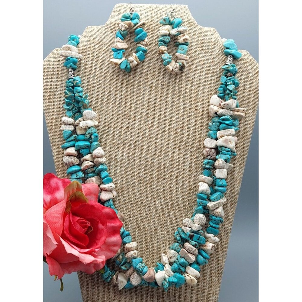 Artisan Boho Multi Strand Statement Necklace Hoop… - image 2